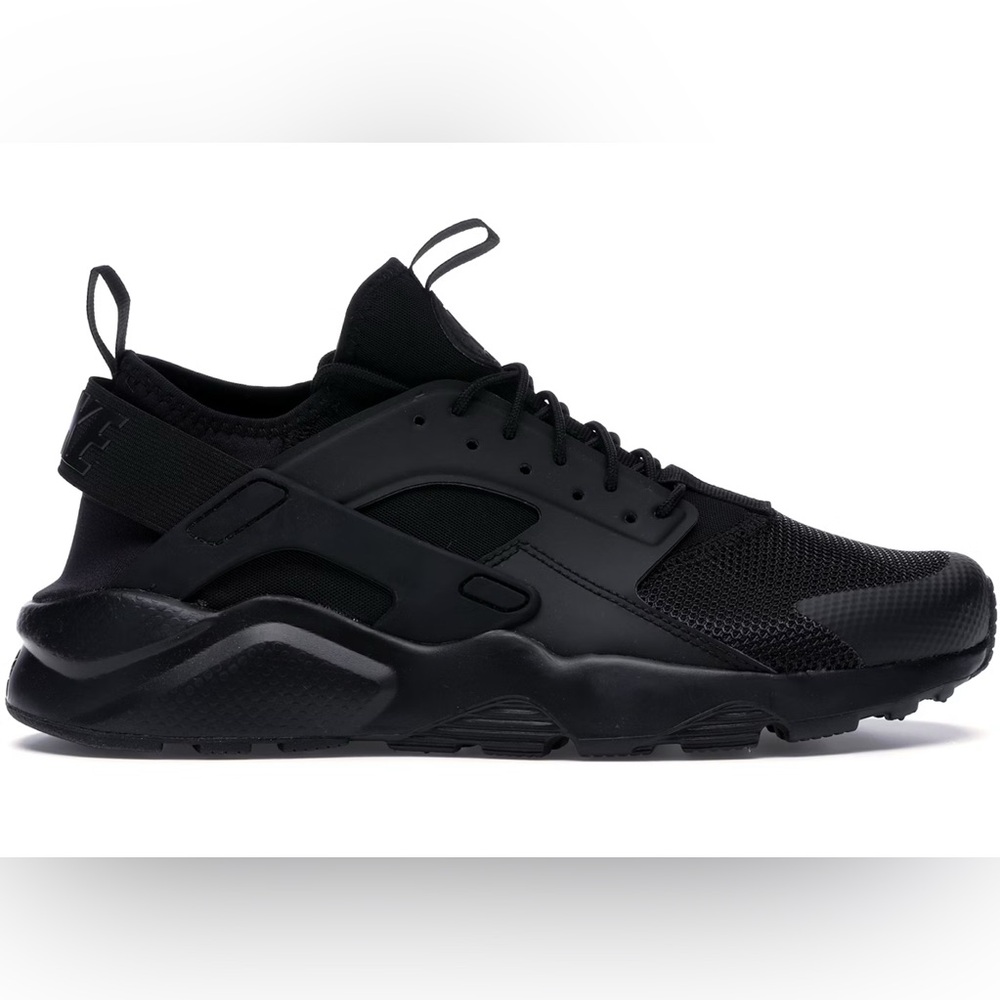 New Nike Air Huarache Run Ultra Triple Black Noir Men size 12